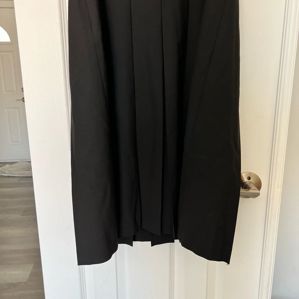 THEORY Raquel Black Pleated Fit and Flare‎ Spaghetti Strap Dress Size 8 - Picture 6 of 13